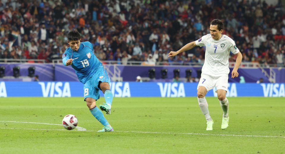 Indian Football Team vs Uzbekistan in AFC Ais Cup 2024