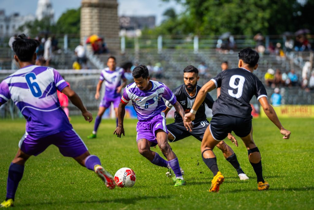 Tarak Hembram of United SC in action against Mohammedan SC in CFL 2024