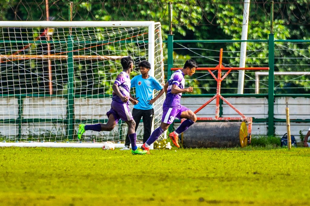 Rohmingthanga of United SC after scoring 1st goal against Mohammedan SC in CFL 2024