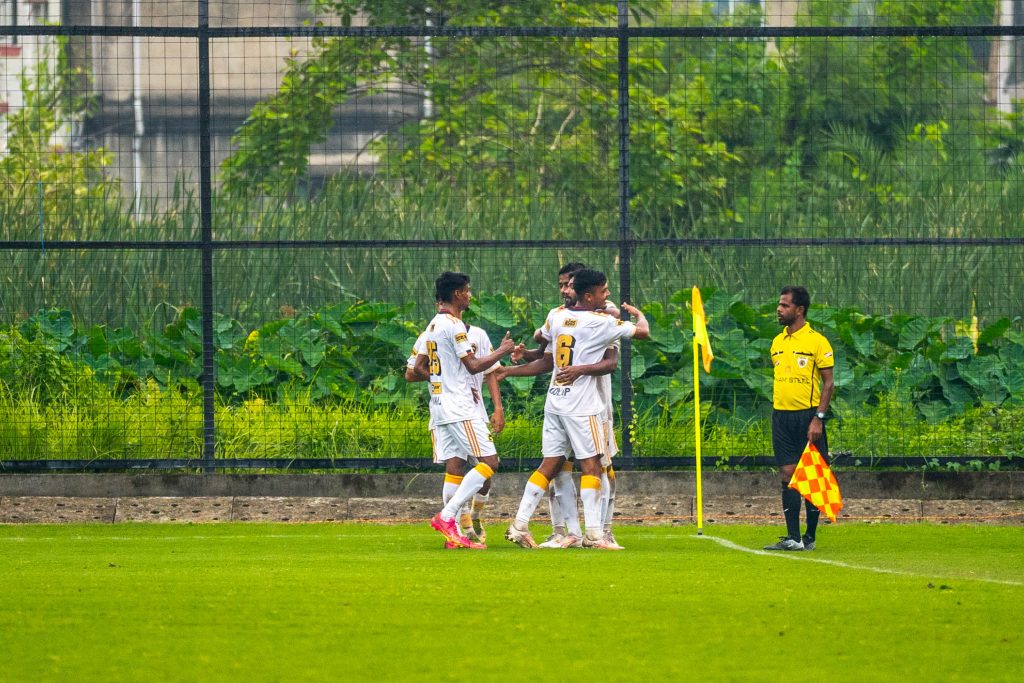 ASOS Rainbow celebrating after scoring penalty against Mohun Baganin CFL 2024