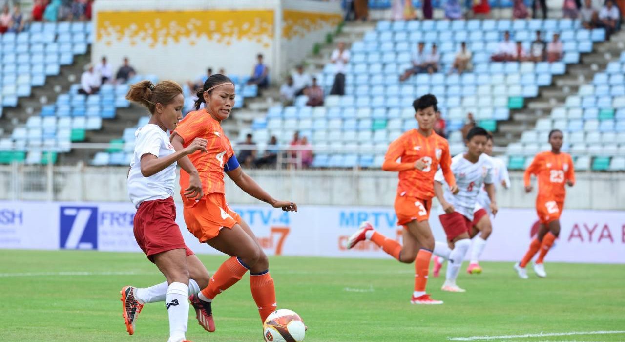 Indian Women's Football vs Mayanmar Women's Football.