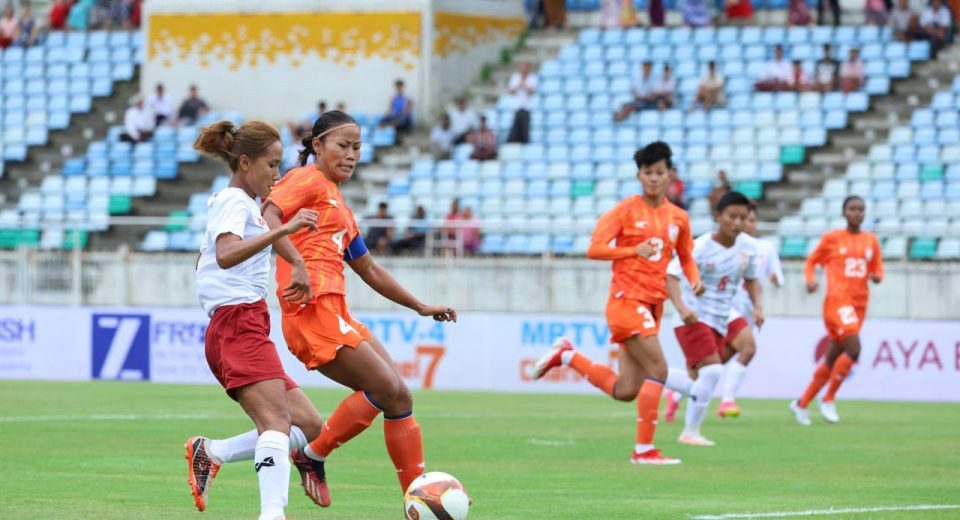 Indian Women's Football vs Mayanmar Women's Football.