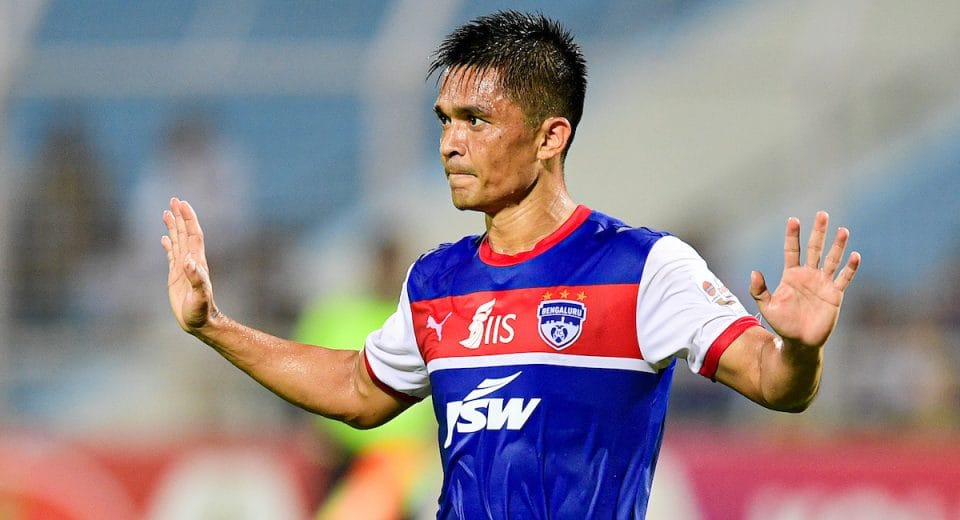 Sunil Chhetri against Inter Kashi in Durand Cup 2024