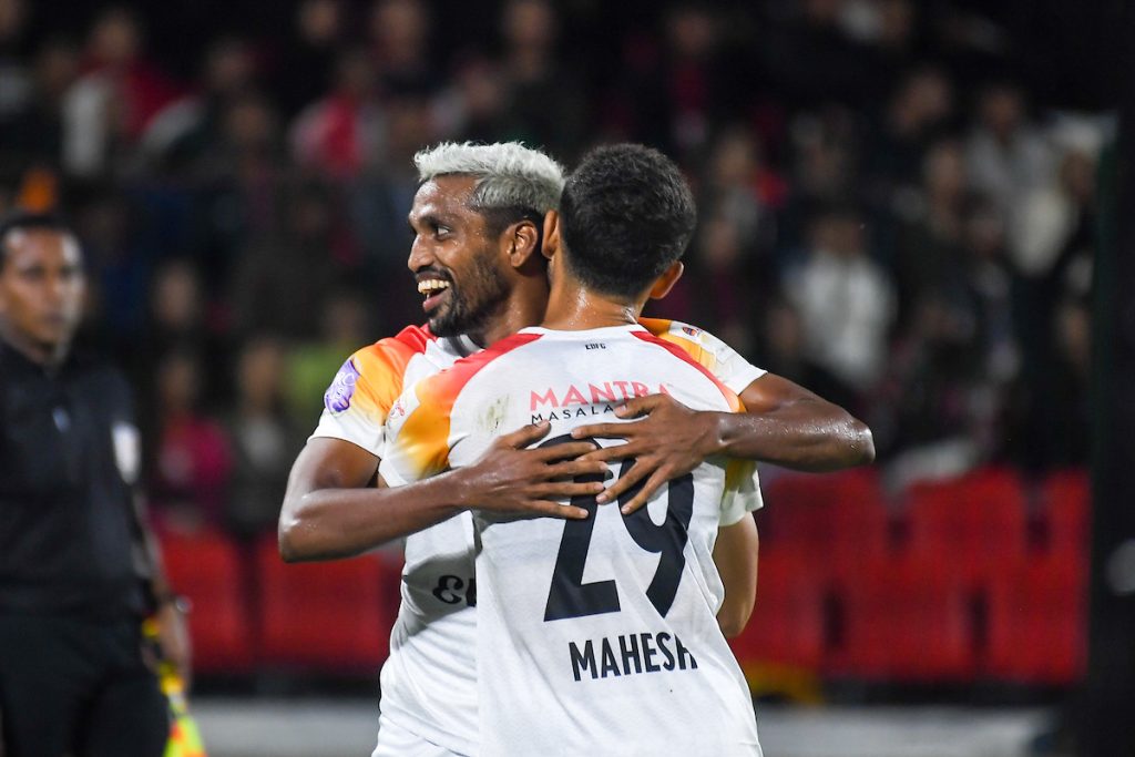 Nanda Kumar of East Bengal after scoring against Shillong Lajong in Durand Cup 2024