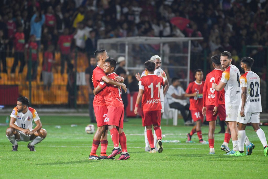 Figo Syndai after scoring the winning goal against East Bengal in Durand Cup 2024