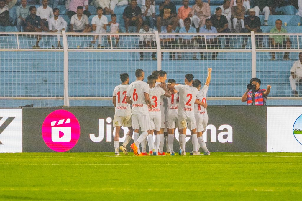 NorthEast United FC after scoring goal against Mohammedan SC in ISL 2024-25