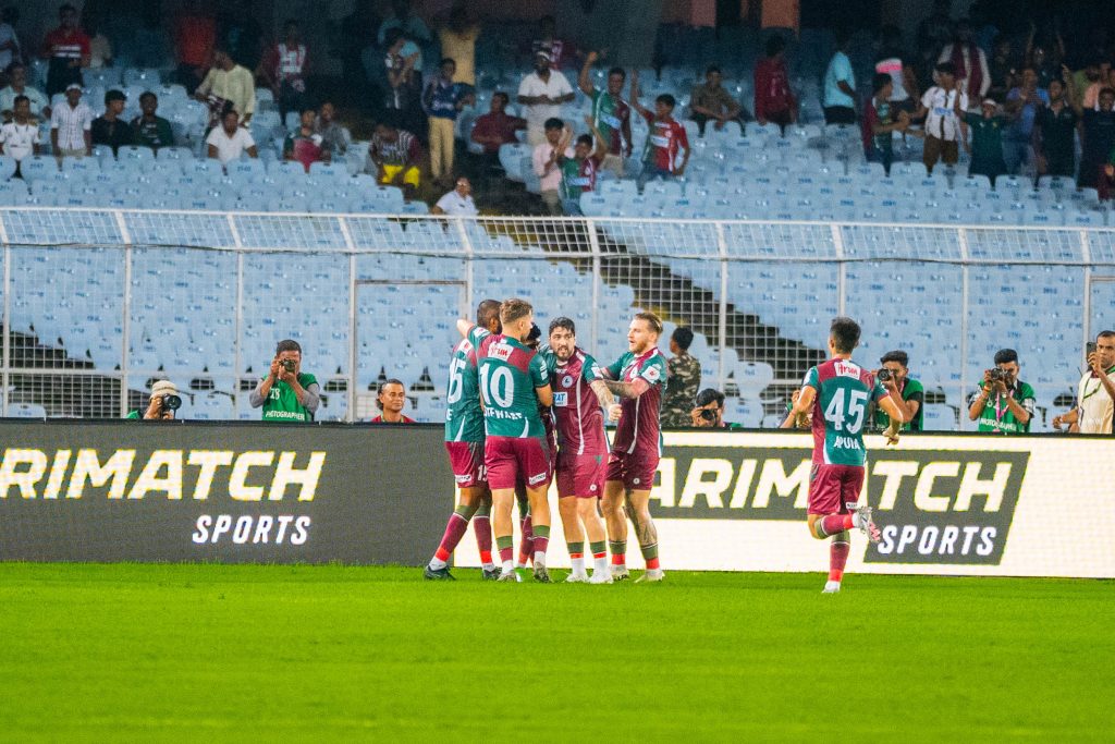 Mohun Bagan SG celebrating 1st Goal of the Match in ISL 2024-25