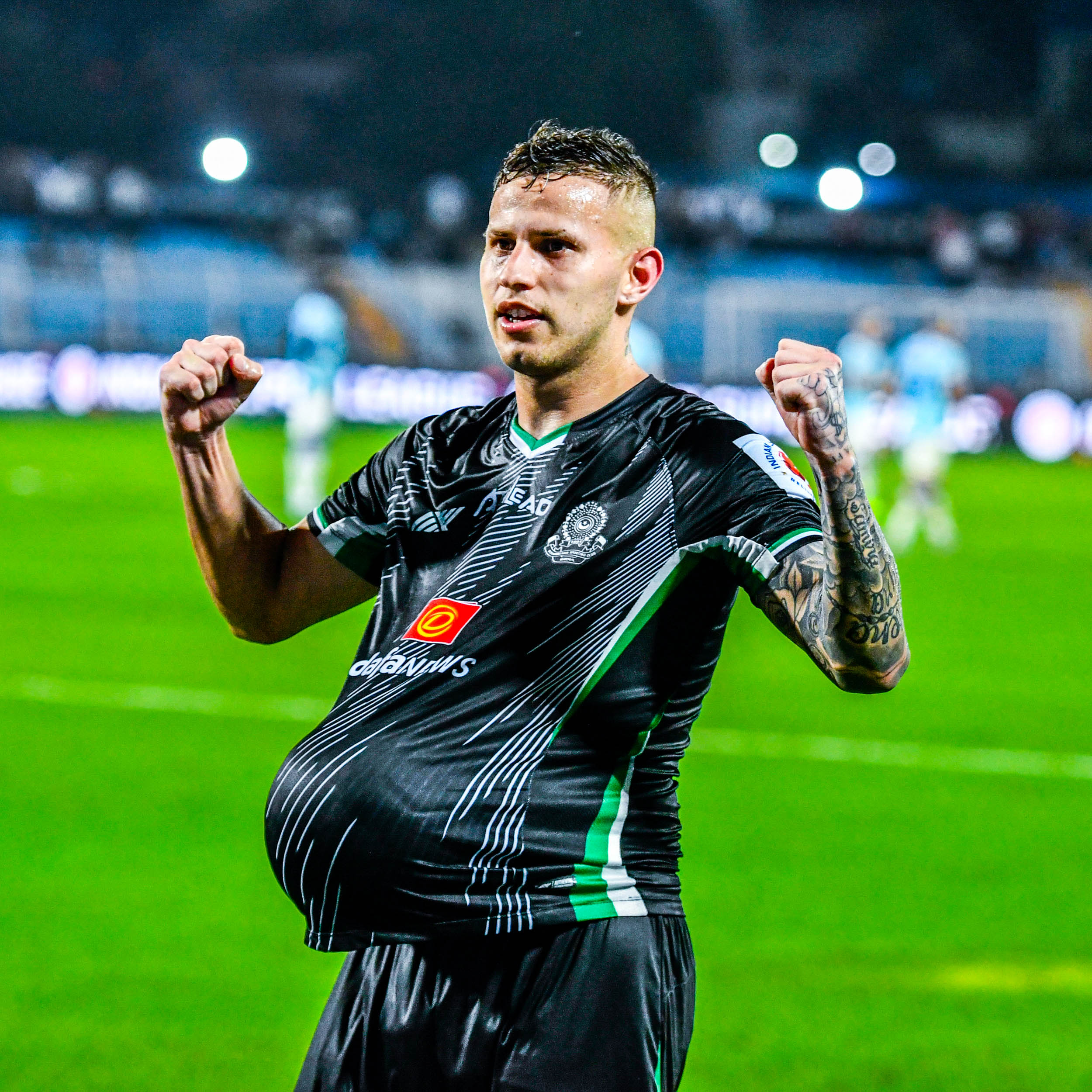 Alexis of Mohammedan SC celebrating after scoring against FC Goa in ISL 2024-25