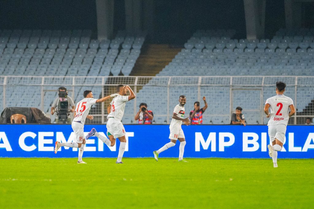 NorthEast United FC after scoring against Mohun Bagan SG in ISL 2024-25