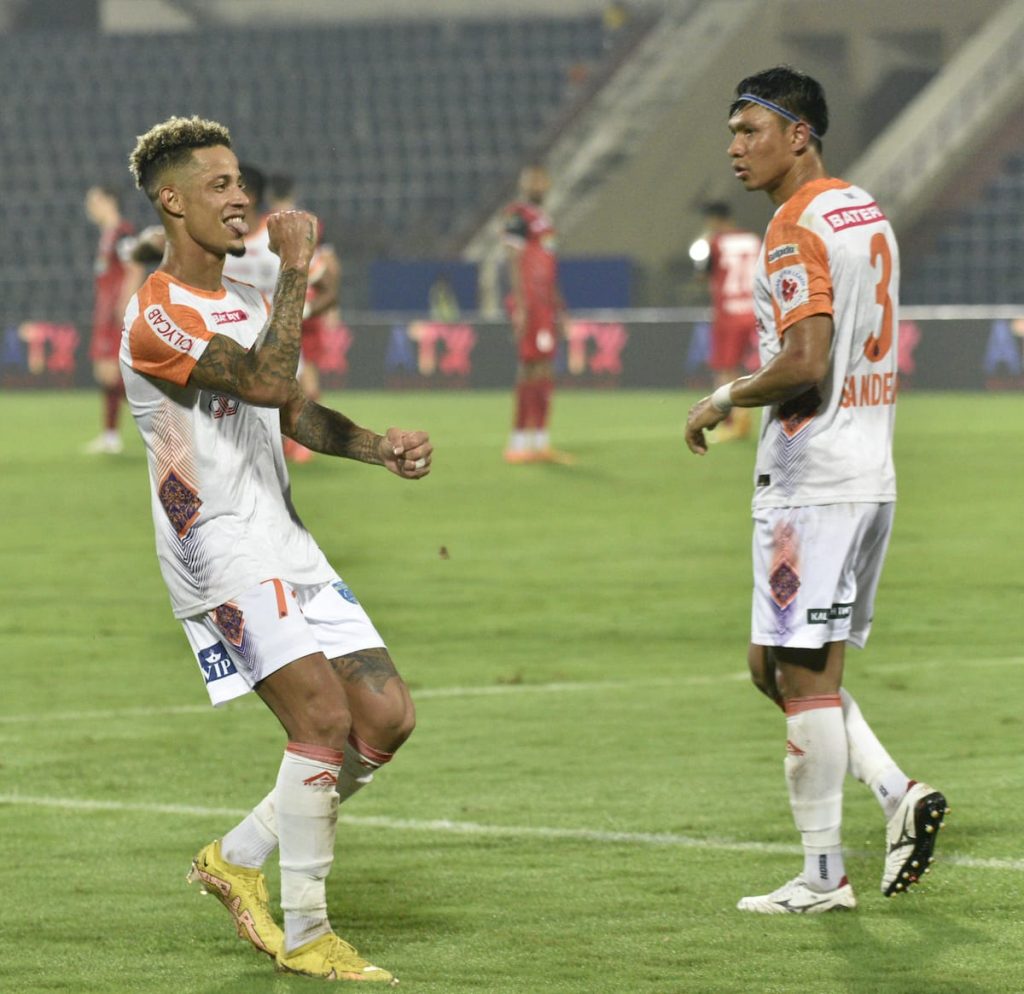 Noah of Kerala Blasters FC after scoring against NorthEast United FC in ISL 2024-25