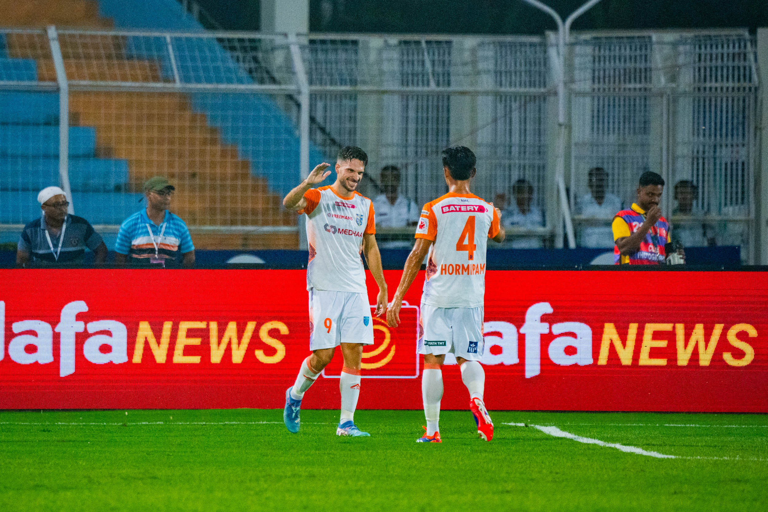 Jesus Jimenez celebrating after scoring against Mohammedan