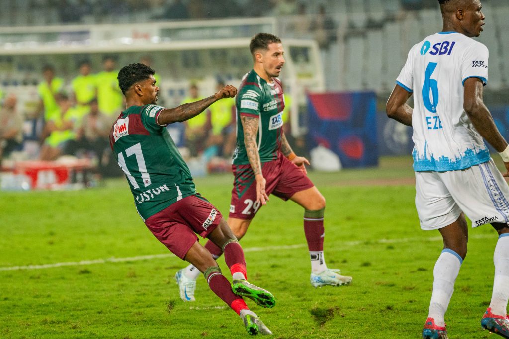 Liston of Mohun Bagan SG after scoring against Jamshedpur FC