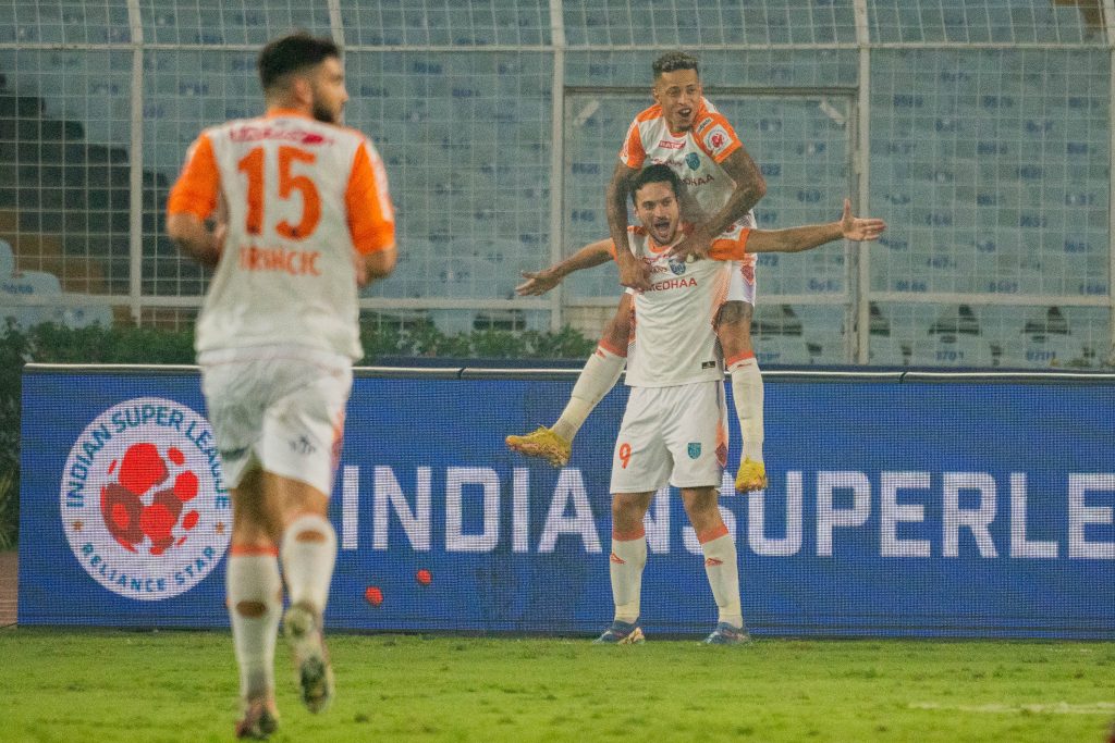 Jimenez celebrating after scoring against Mohun Bagan
