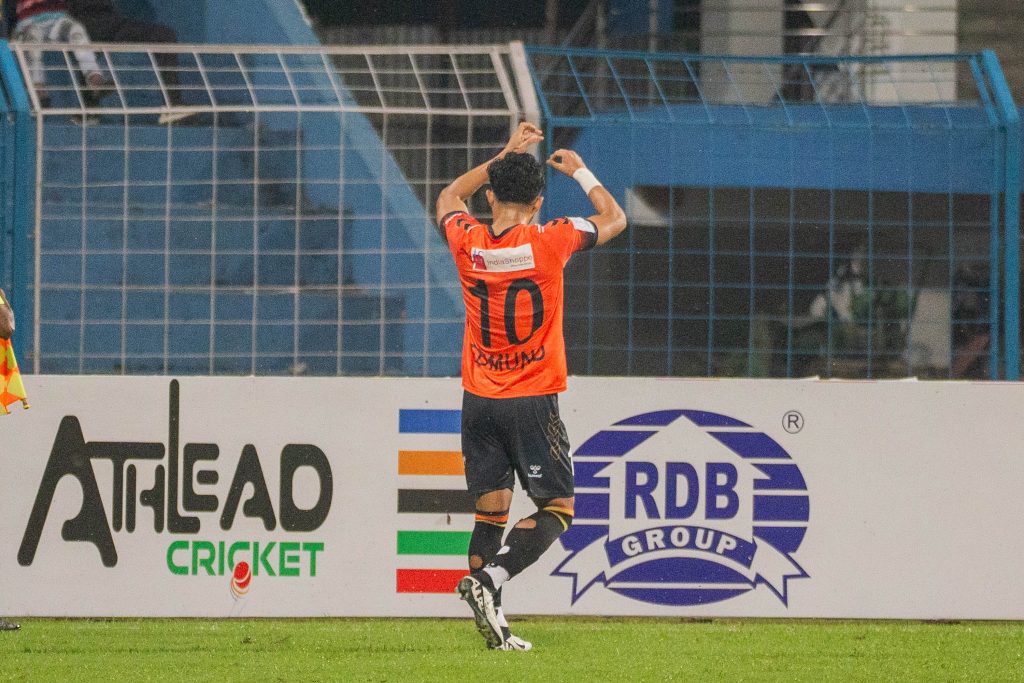 Edmund after scoring goal against Delhi FC