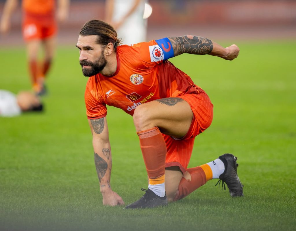 Luka Majcen of Punjab FC after scoring against Mohammedan SC