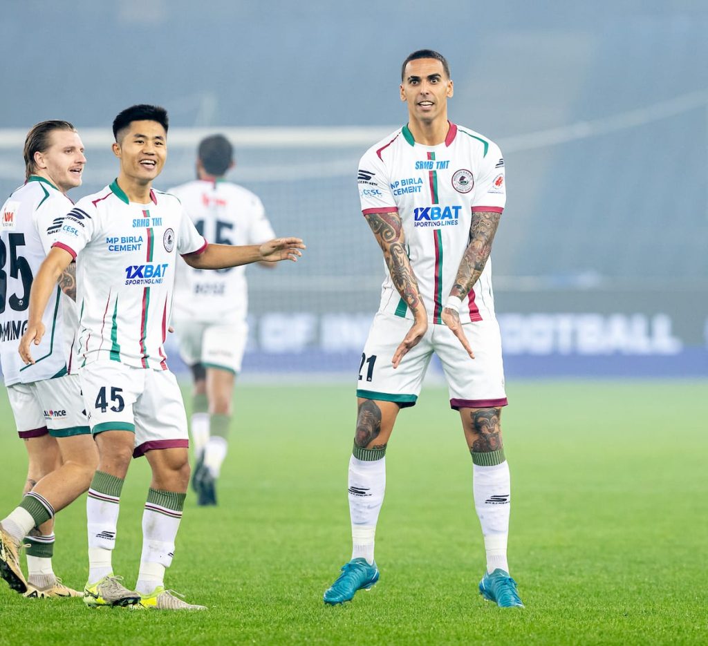 Alberto Rodriguez of Mohun Bagan SG after scoring the equilizer against Punjab FC