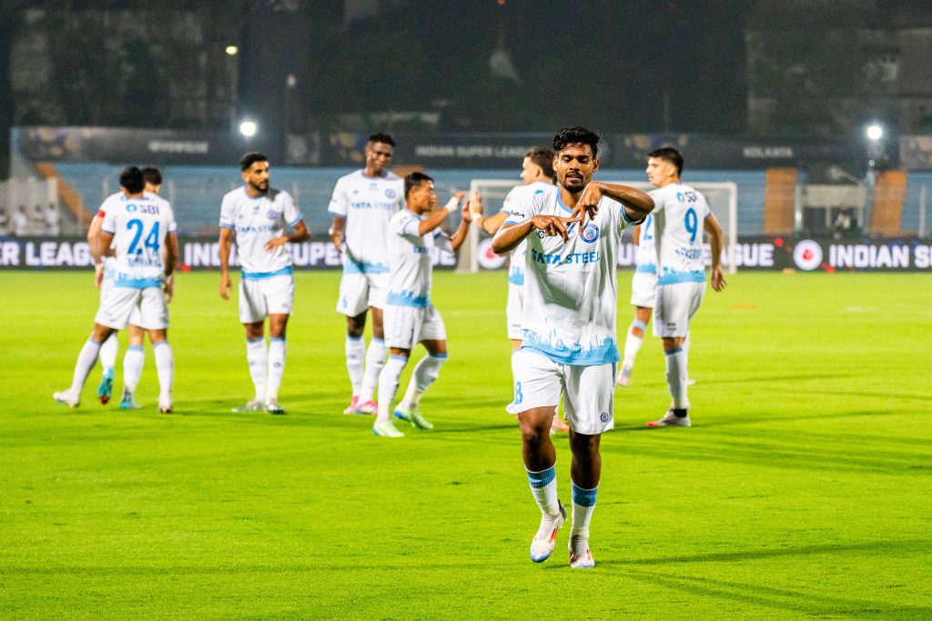 Ritwik of Jamshedpur FC celebrating after scoring goal against Mohammedan SC in ISL 2024-25