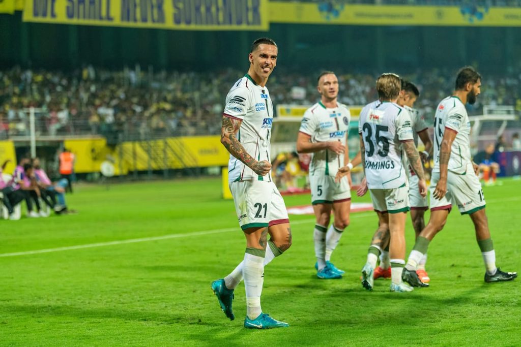 Alberto of Mohun Bagan SG after scoring against Kerala Blasters FC in ISL 2024-25