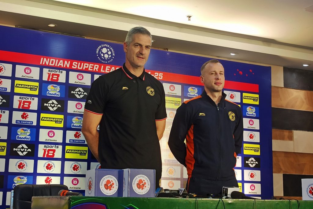 Punjab FC's Coach and player at pre match press conference