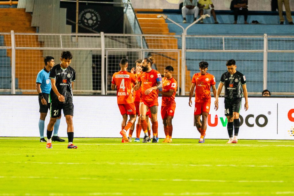 Punjab FC celebrating after scoring the 1st goal
