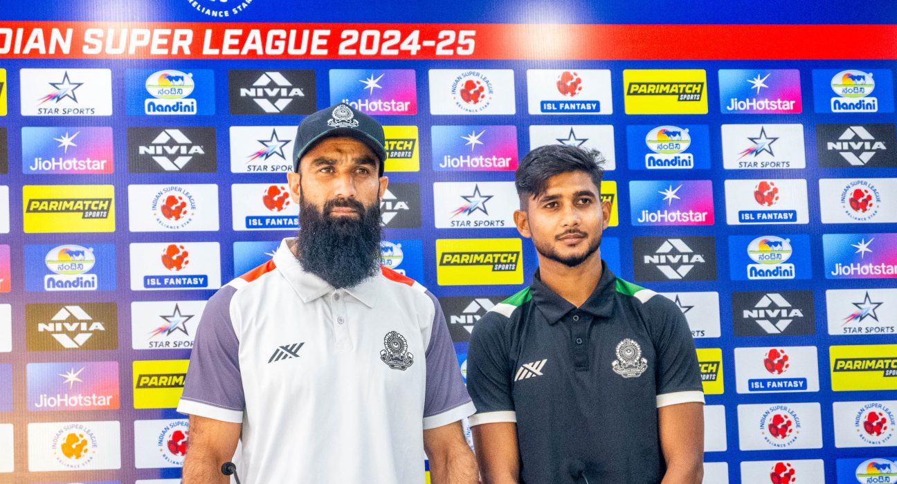 Mohammedan SC coach with player Israfil Dewan in Pre Match press conference