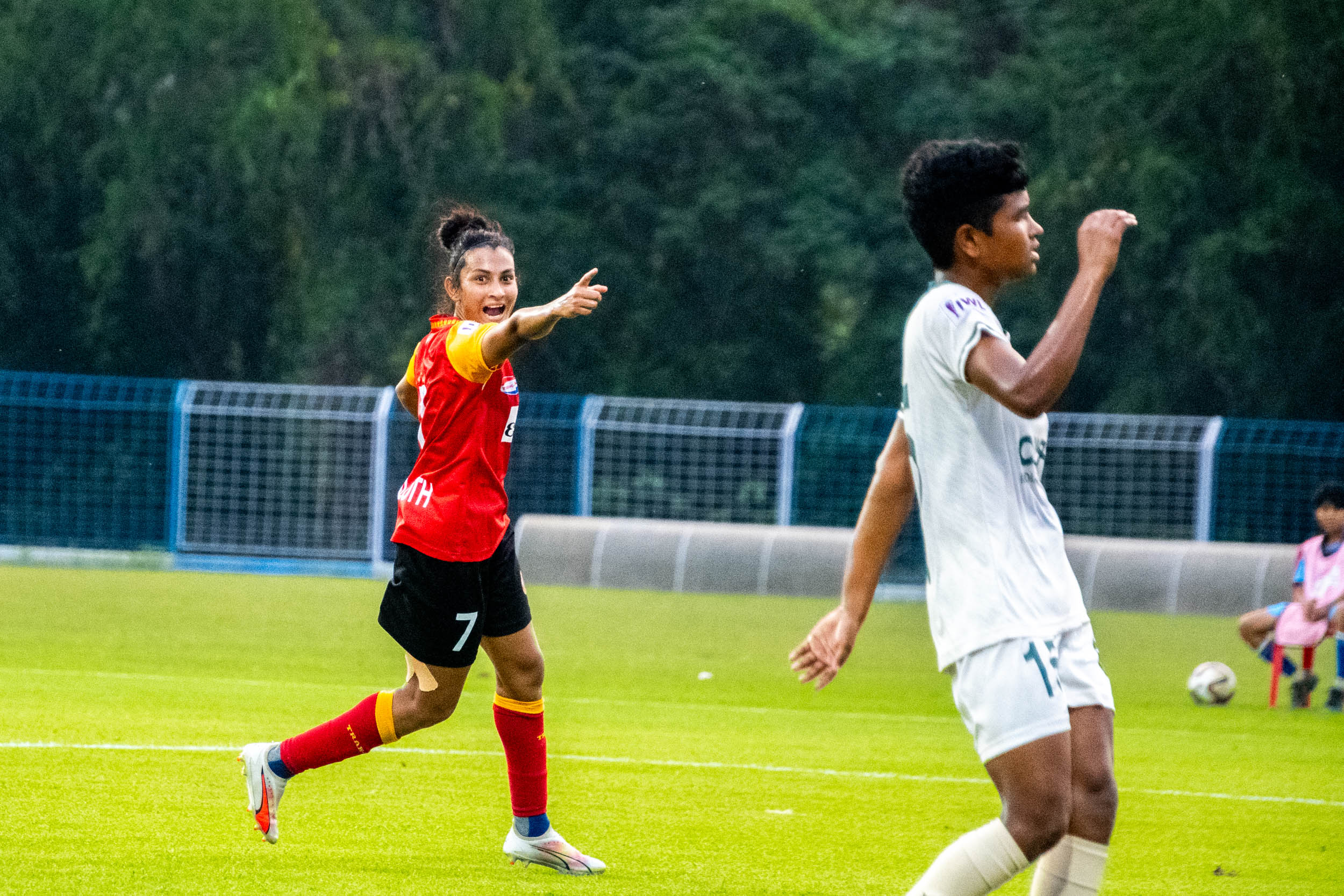 Soumya Guguloth after scoring against Odisha FC in IWL 2024-25
