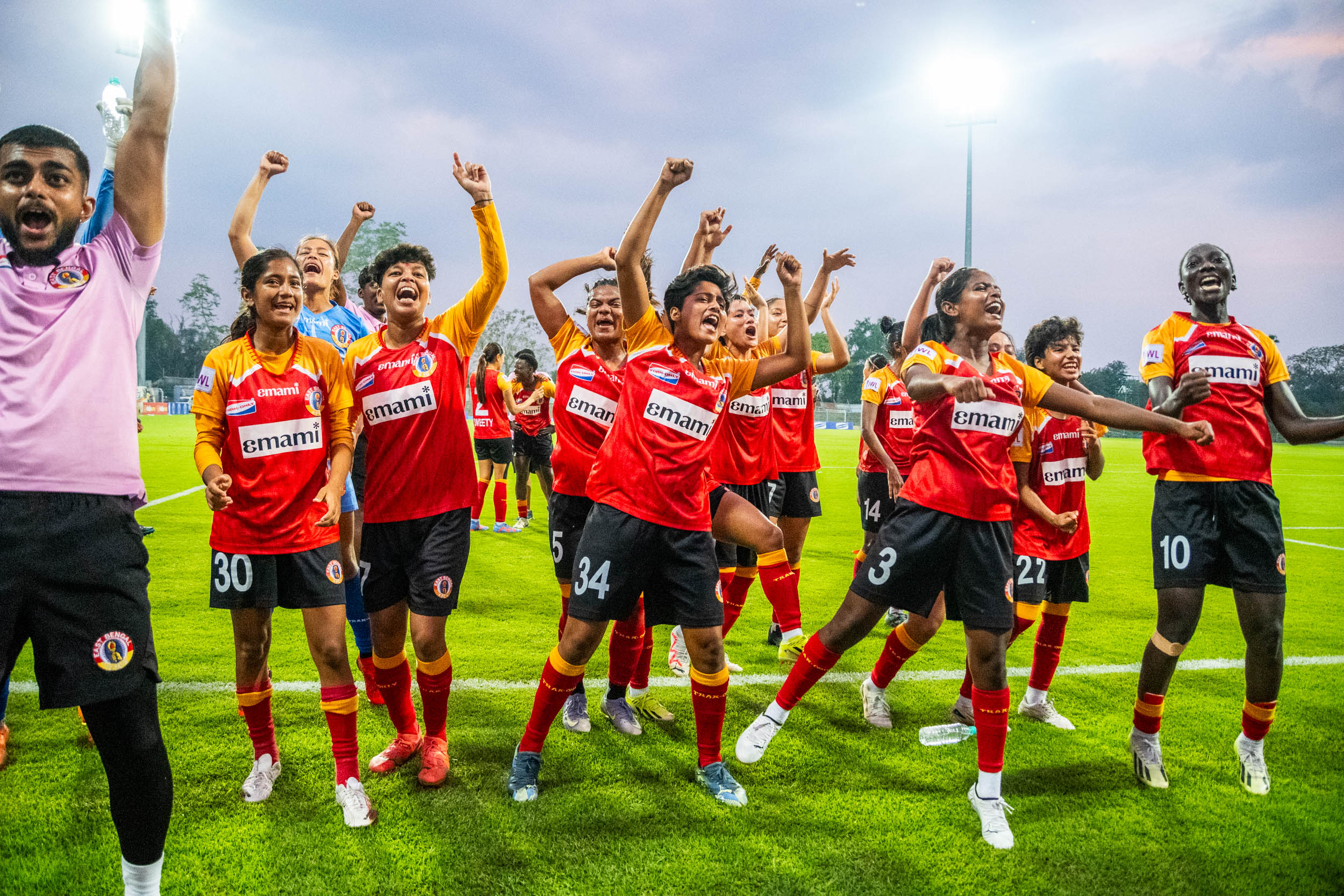 East Bengal Women team celebrating their IWl 2024-25 championship