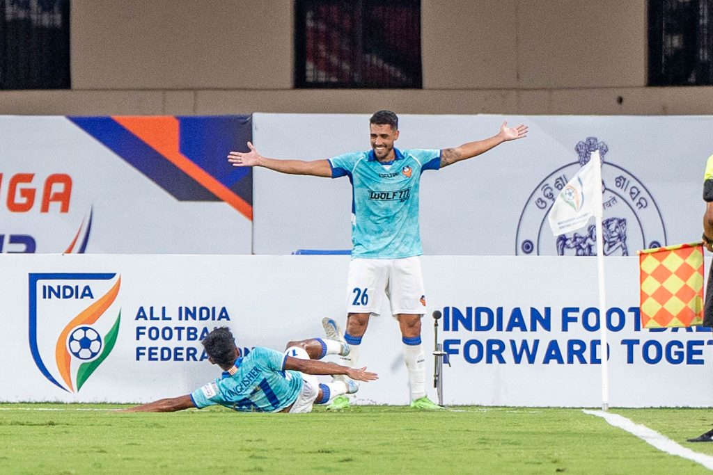 FC Goa players celebrating after scoring Goal against Mohun Bagan SG in Kalinga Super Cup 2025 Semi Final