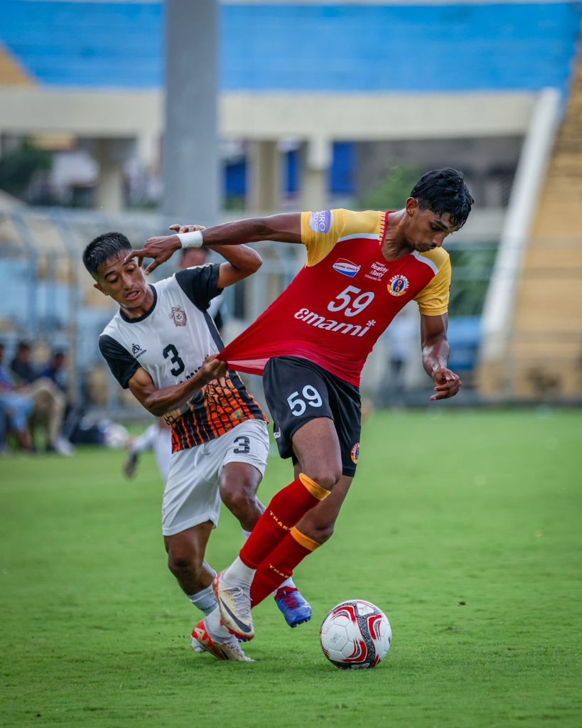 Jesin TK of East Bengal FC against Measurers in CFL 2025| Image Source: IFA