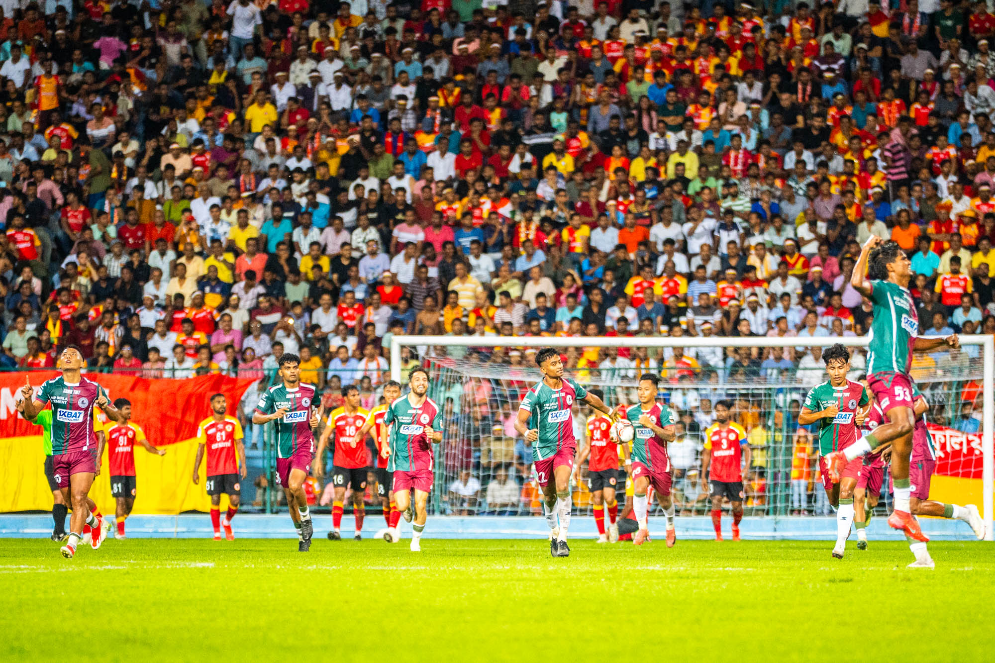 Mohun Bagan Sg players celebrating after scoring the 1st Goal