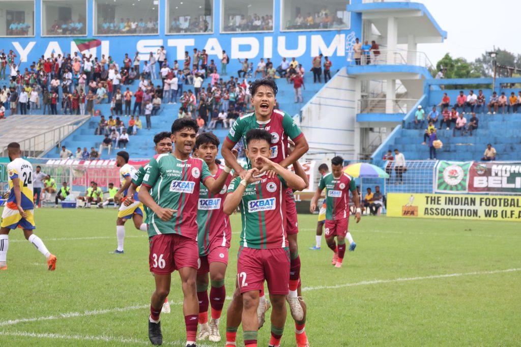 Mohun Bagan SG players celebrating after scoring
