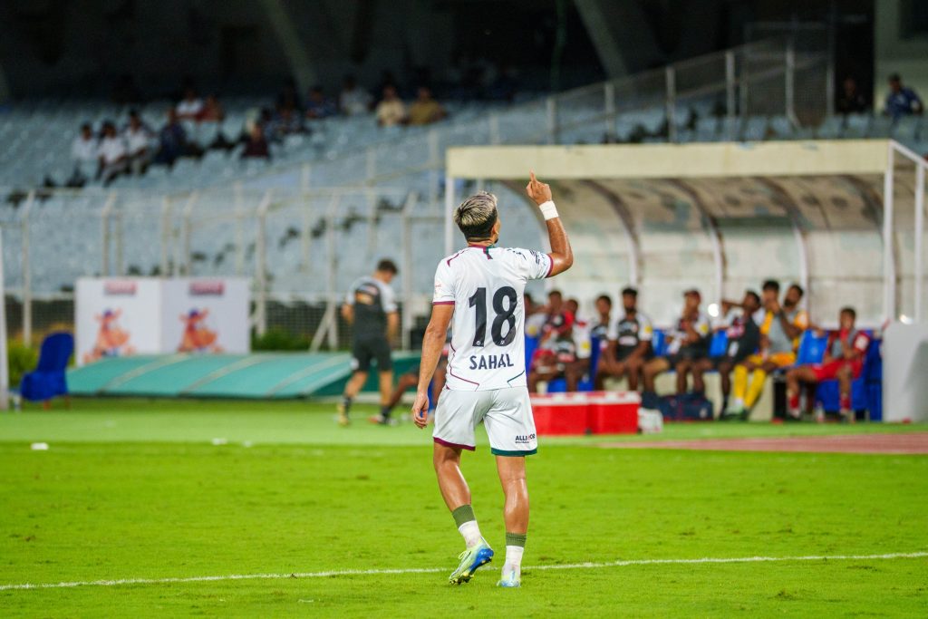 Sahal after scoring