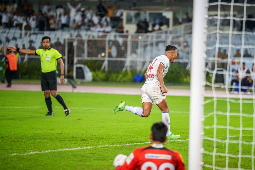 Alaaeddine of NorthEast United FC after scoring from penalty