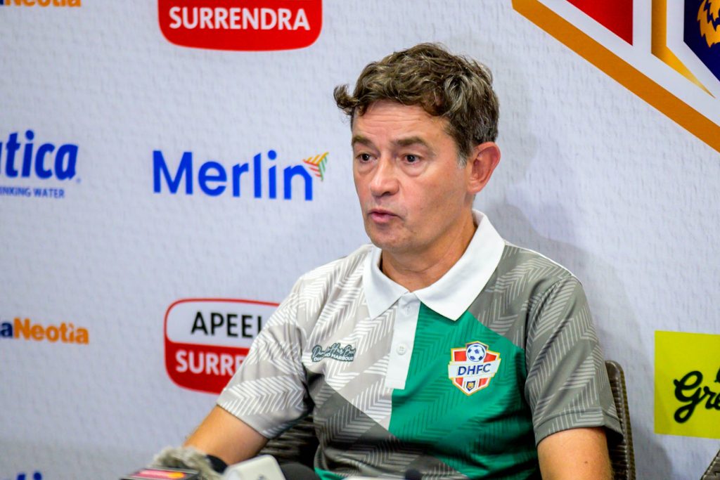 Diamond Harbour FC coach Kibu Vicuna at press conference