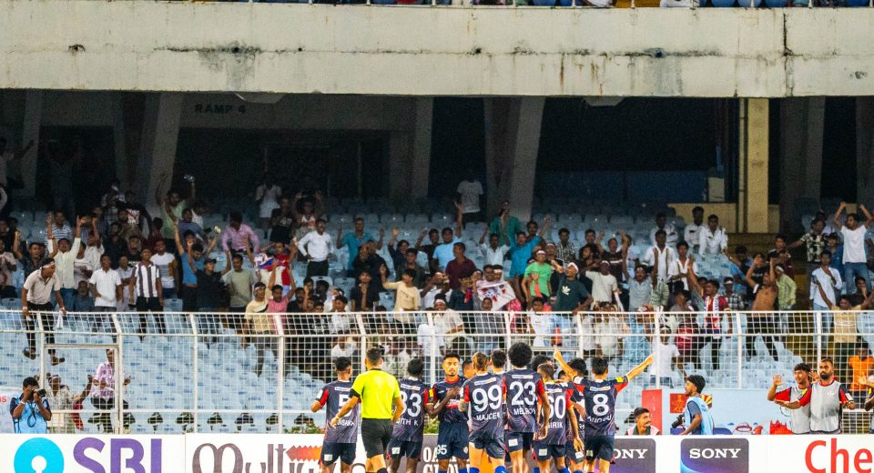 Diamond Harbour FC after scoring against East Bengal in Durand Cup 2025 Semi Final