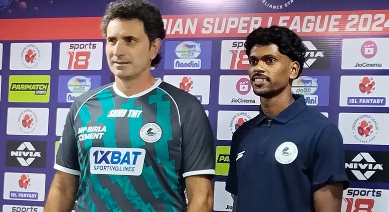 Mohun Bagan SG's coach Molina and player Liston at pre match press conference before their clash with Diamond Harbour FC