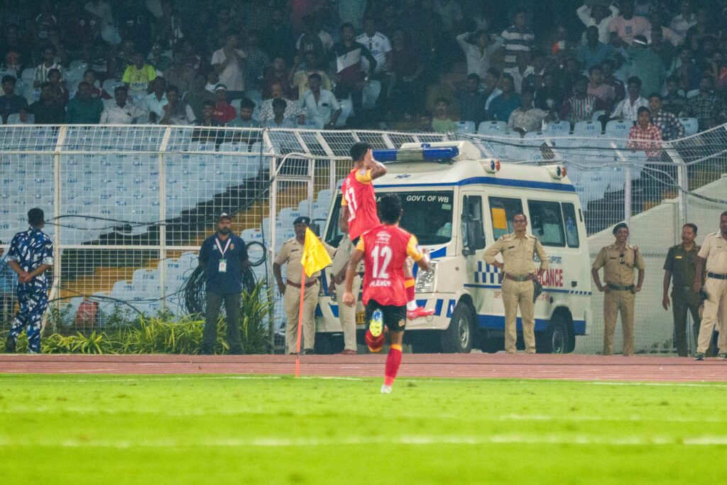 Hamid of East Bengal after scoring