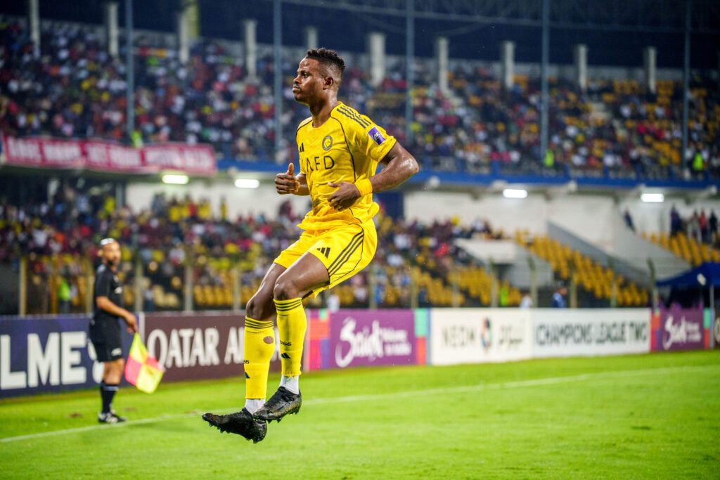Camara celebrating after scoring
