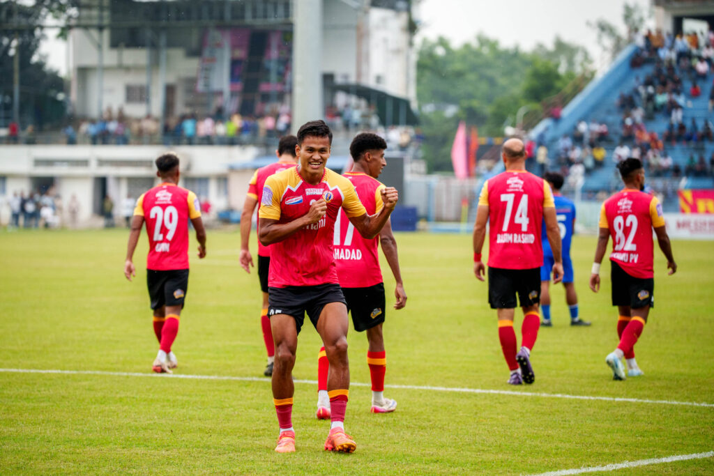 Jeakson Singh after scoring against Sreenidi Deccan
