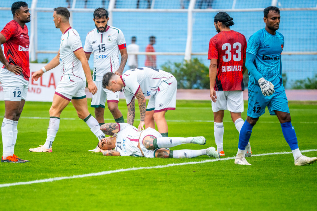 Alberto got injured while scoring his 2nd goal against Gokulam Kerala