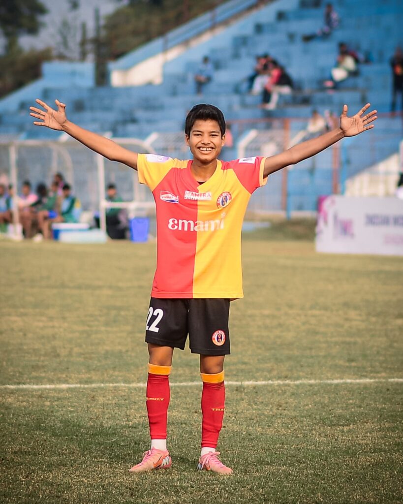 Sulanjana Raul after scoring against Garhwal United