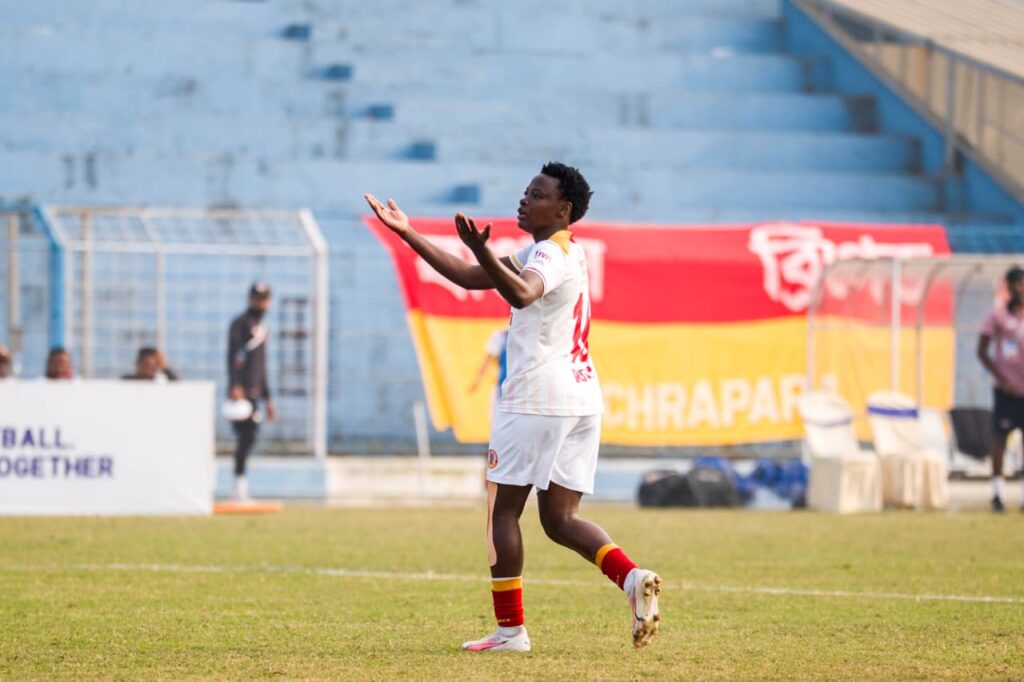 Resty Nanziri of East Bengal scored the 2nd goal of the match