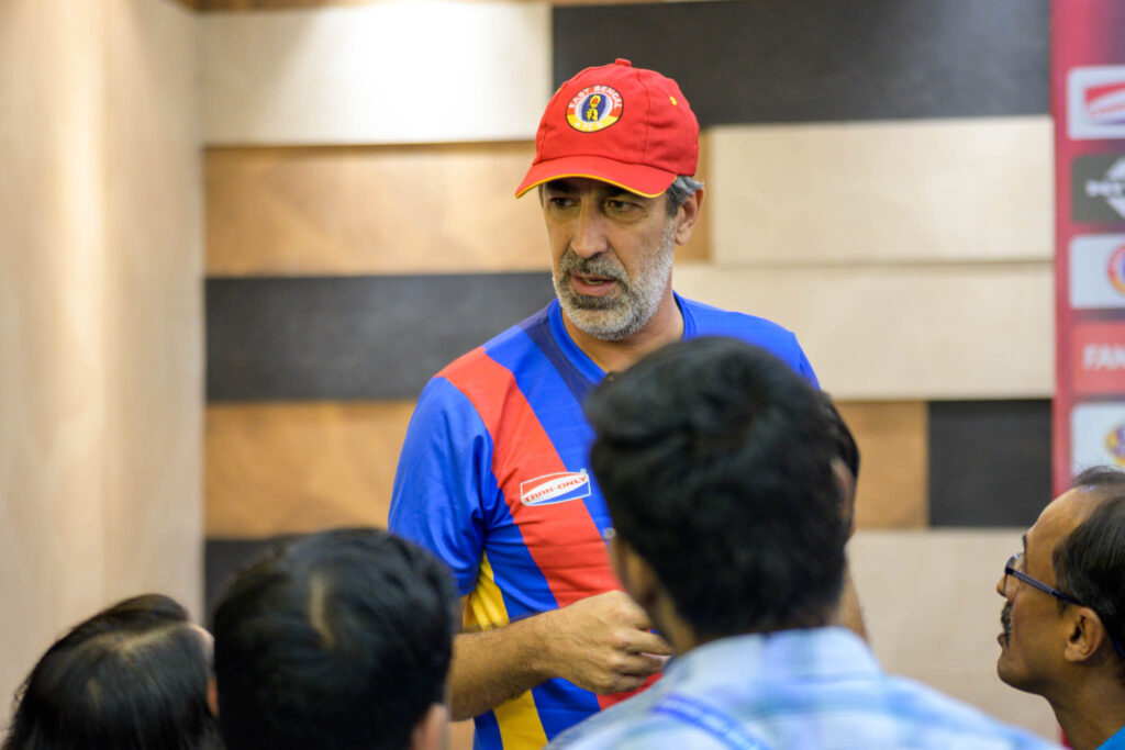 East Bengal FC's coach Oscar Bruzon ar pre match press conference