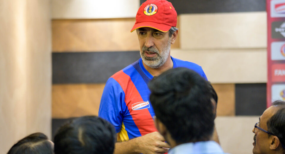 East Bengal FC's coach Oscar Bruzon ar pre match press conference