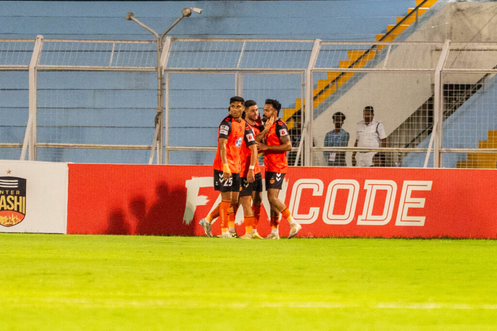 Inter Kashi players celebrating Rohit Danu's goal
