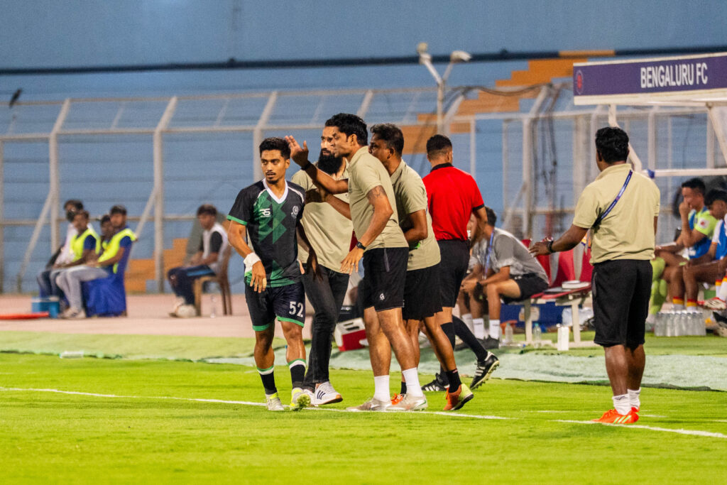 Mohitosh of Mohammedan SC after scoring