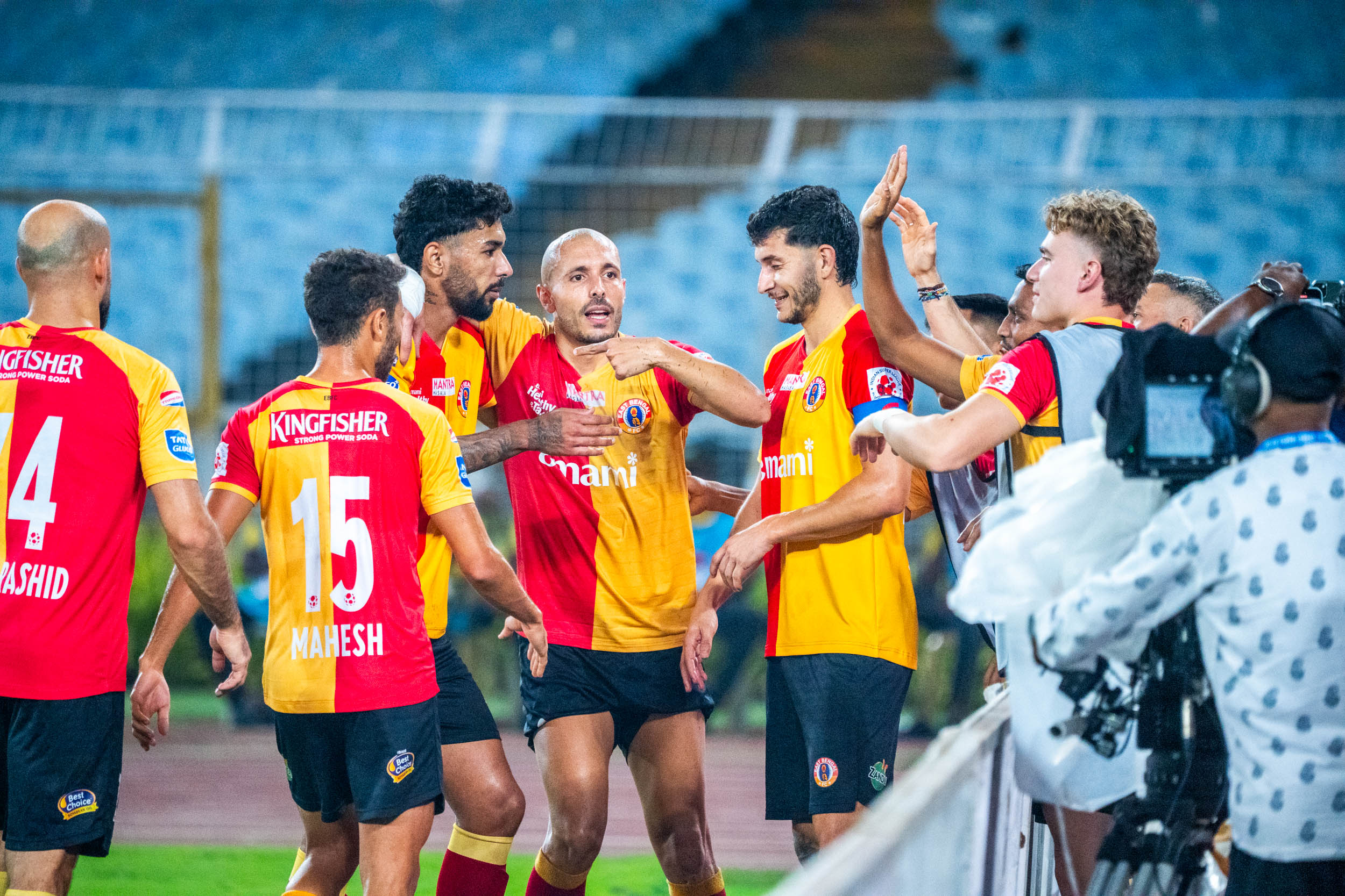 East Bengal FC celebrating goal