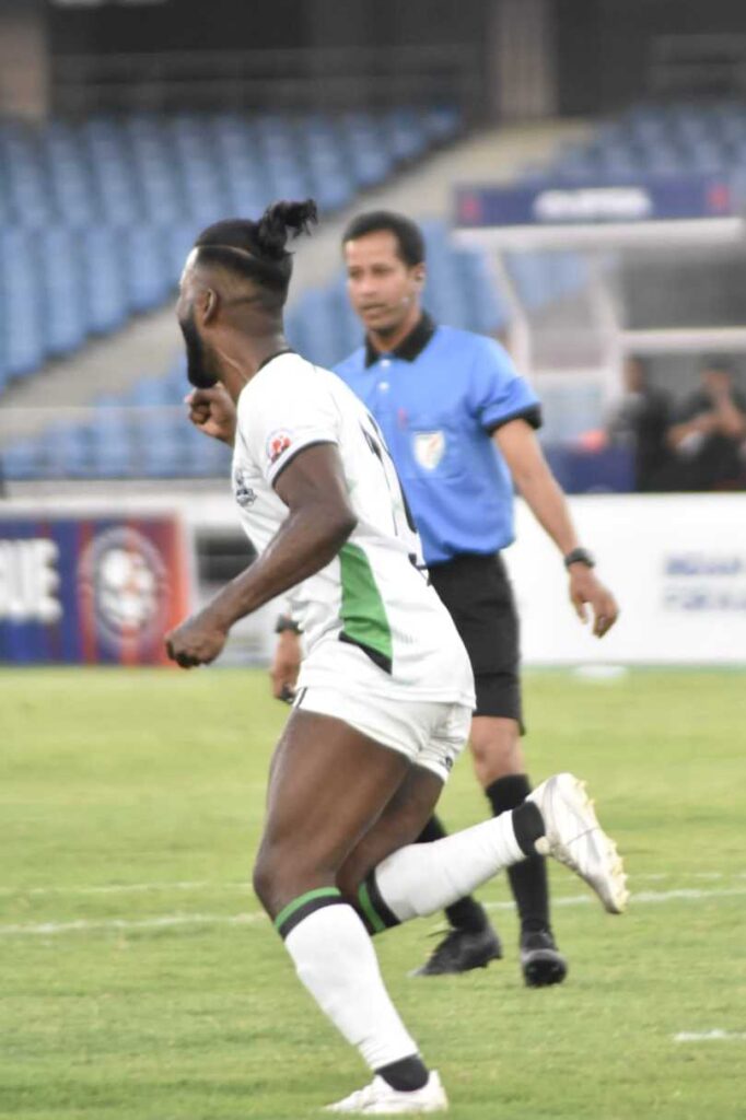 Hira Mondal of Mohammedan SC celebrating after equalising