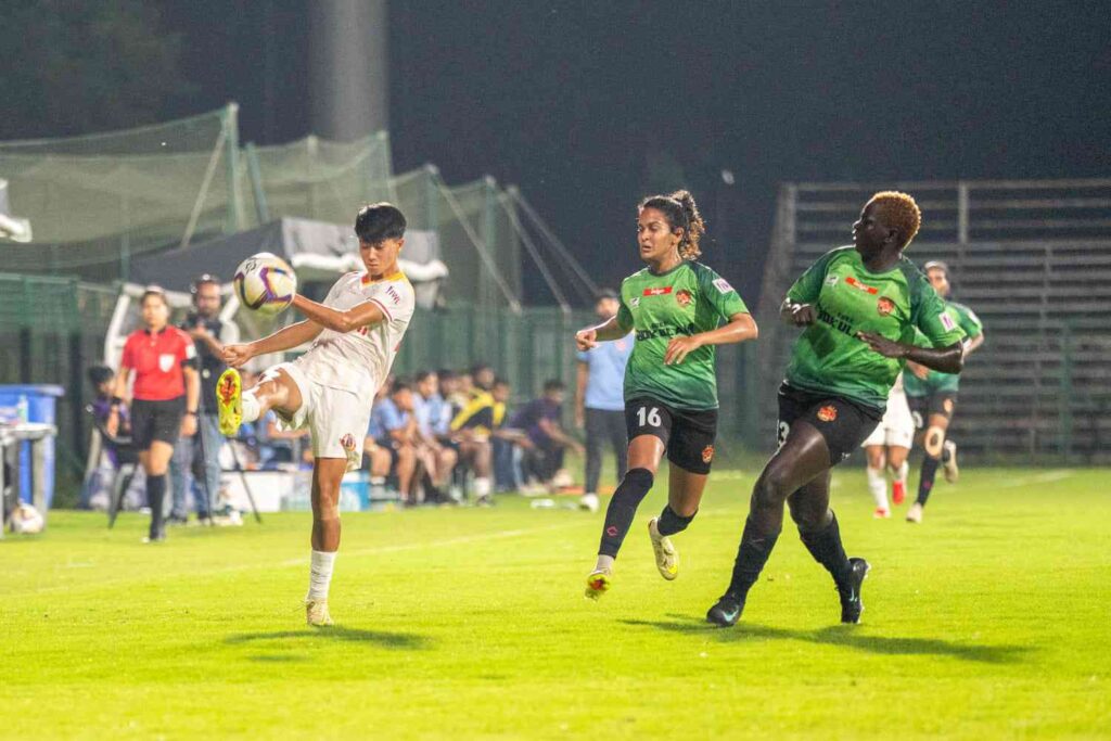 East Bengal Women beat Gokulam Kerala 2–1 under floodlights. IWL 2025-26