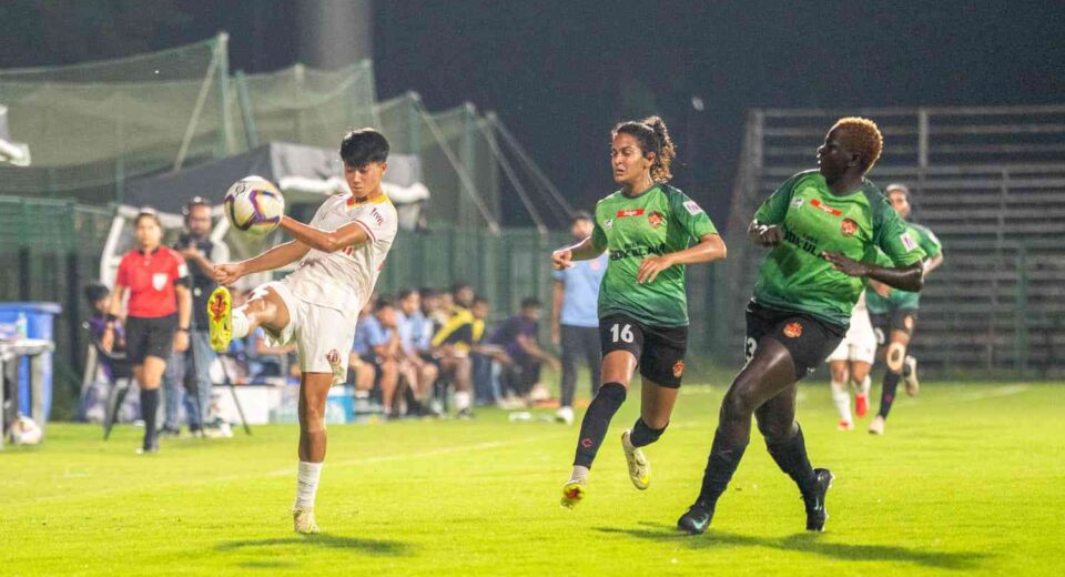 East Bengal Women beat Gokulam Kerala 2–1 under floodlights. IWL 2025-26